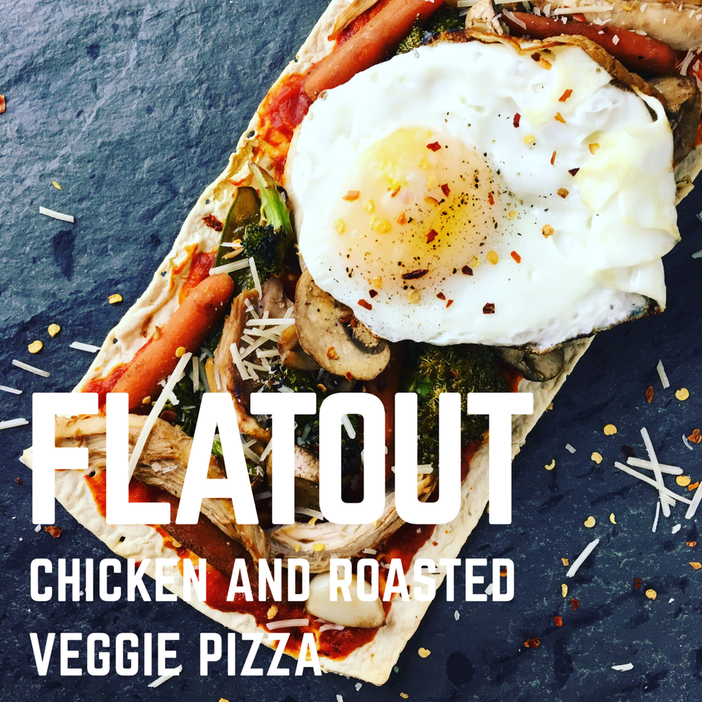 Flatout Chicken and Roasted Veggie Pizza