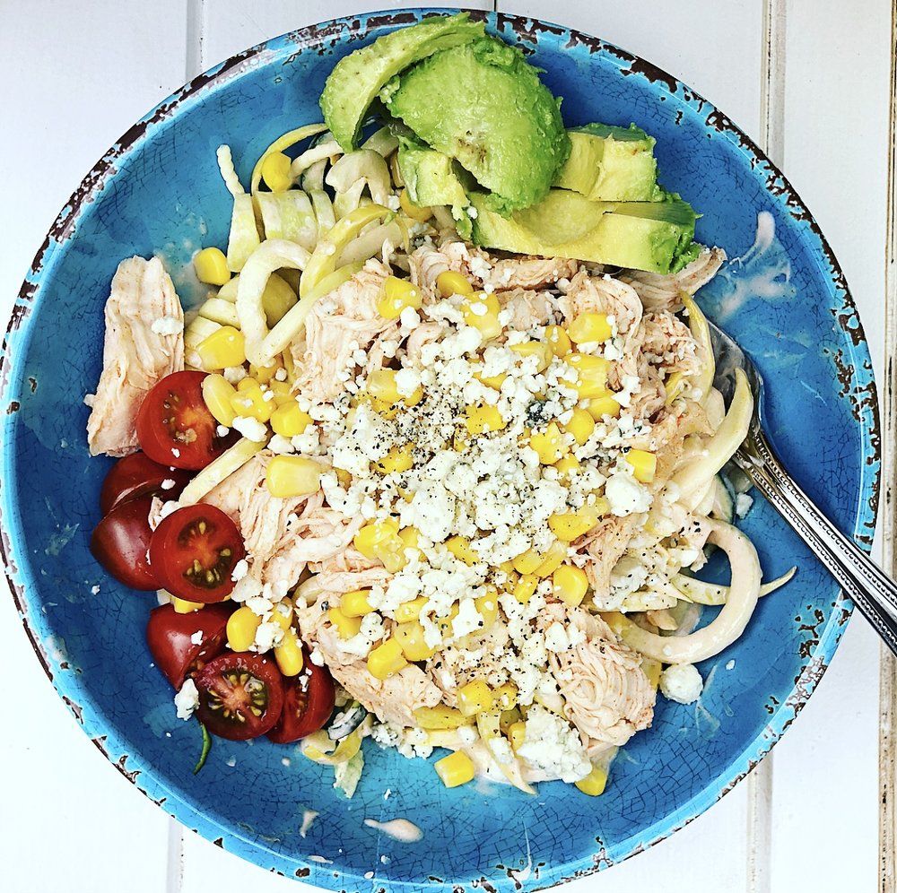 Buffalo Chicken Zoodle Bowls